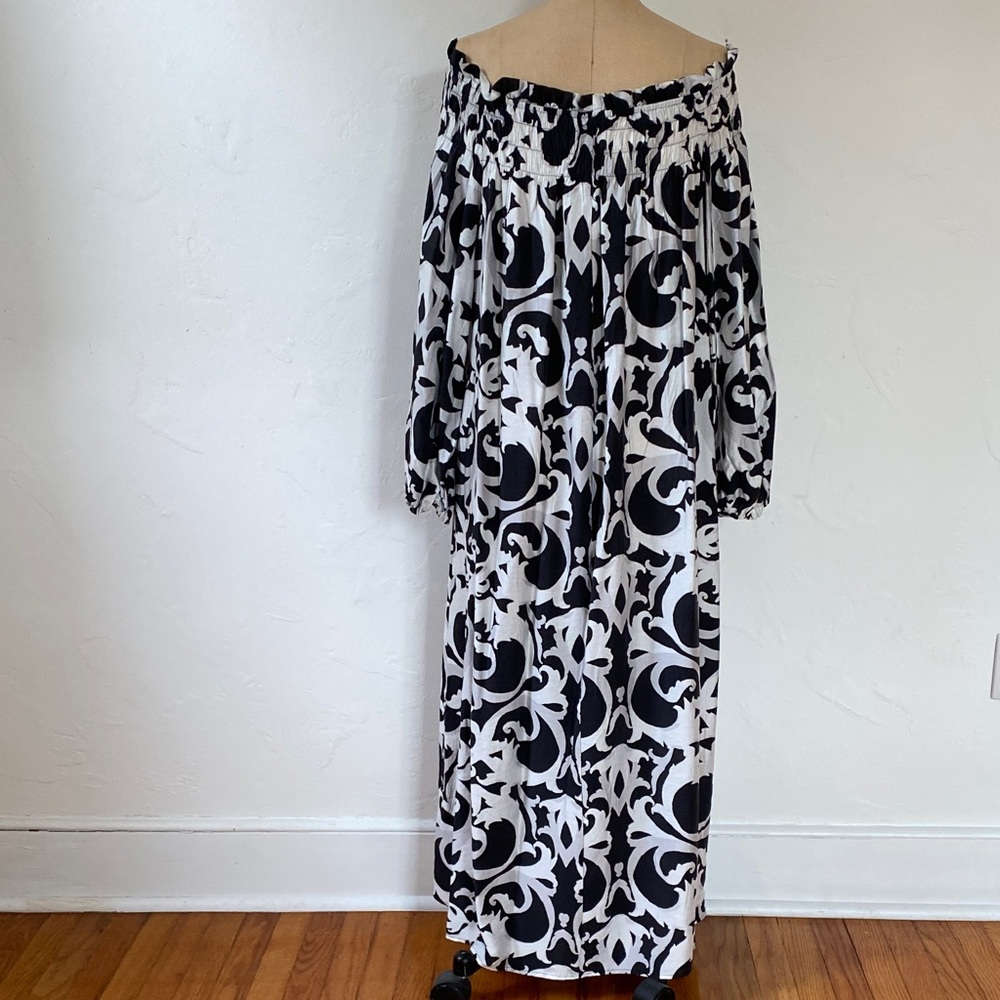 Black and White Off-Shoulder Dress